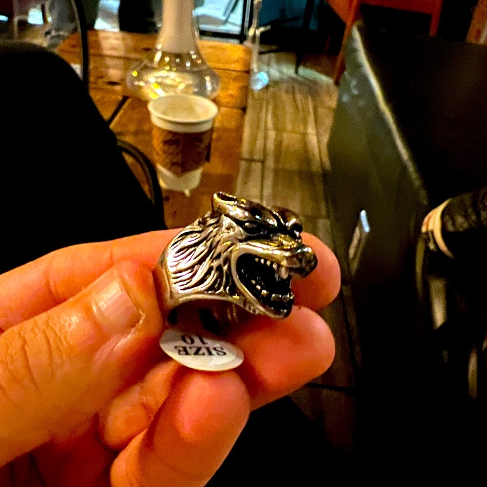 Wolf stainless steel ring size 10